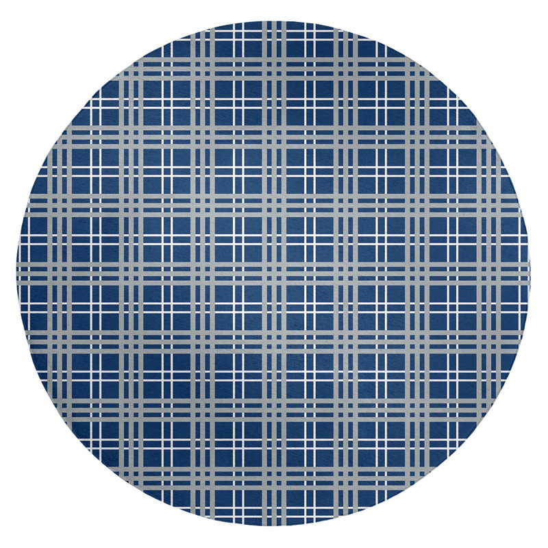 Plaid Indoor Rug, Round 5'