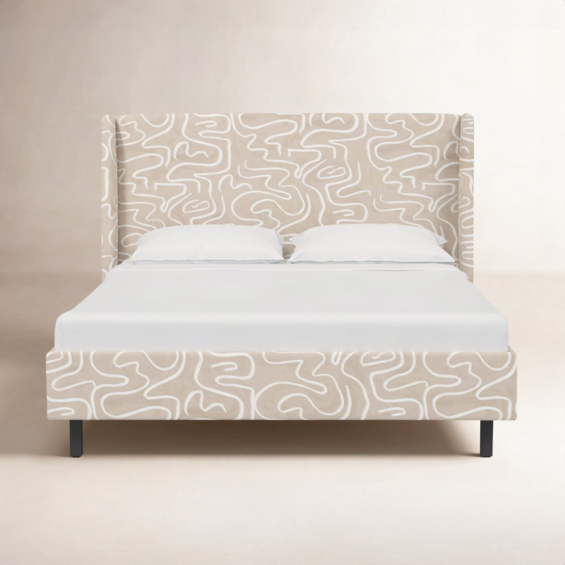 Laurel Upholstered Unfinished Wingback Bed, King