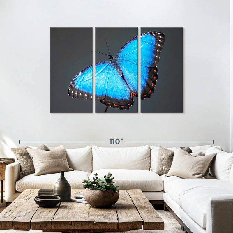 Morpho Blue Butterfly, 48" H x 74" W