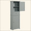Grande armoire de rangement pour salle de bain, armoire de rangement autoportante avec tiroir et tablette réglable, panneau de fibres à densité moyenne avec finition peinte-366261534
