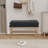 Upholstered Entryway Bench, Storage Shoe Bench With Shelf And Metal Legs-1737689491