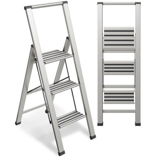 3 - Step Aluminum Lightweight Folding Library Ladder