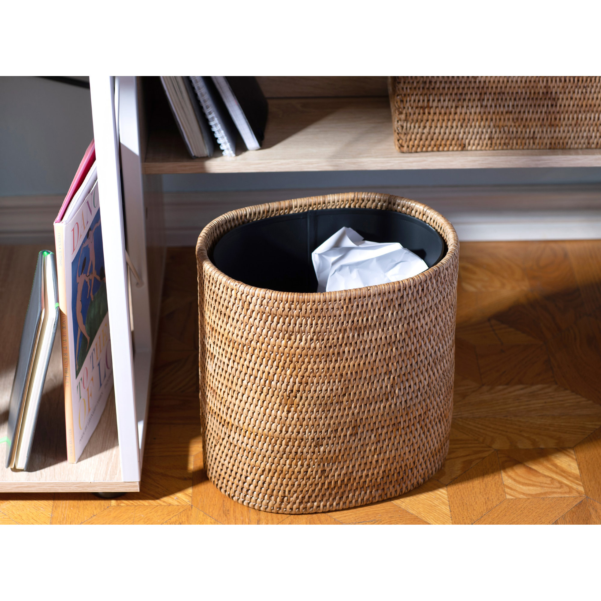 Rael 4 Gallons Waste Bin, Honey Brown