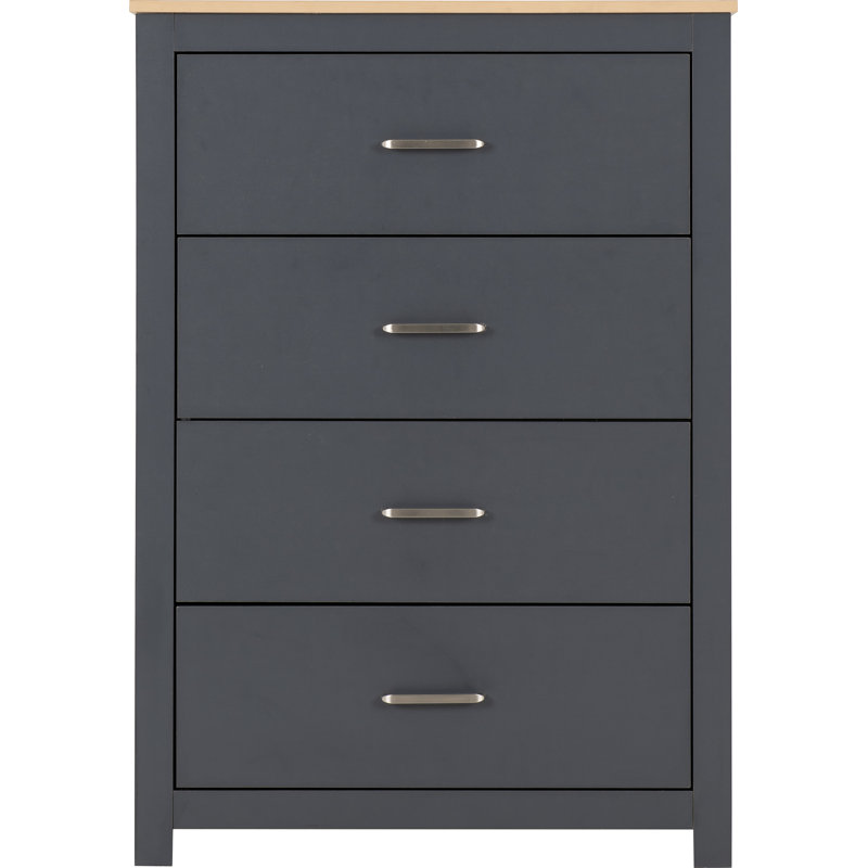 Henryville 80cm W 4 - Drawer Chest of Drawers, Grey