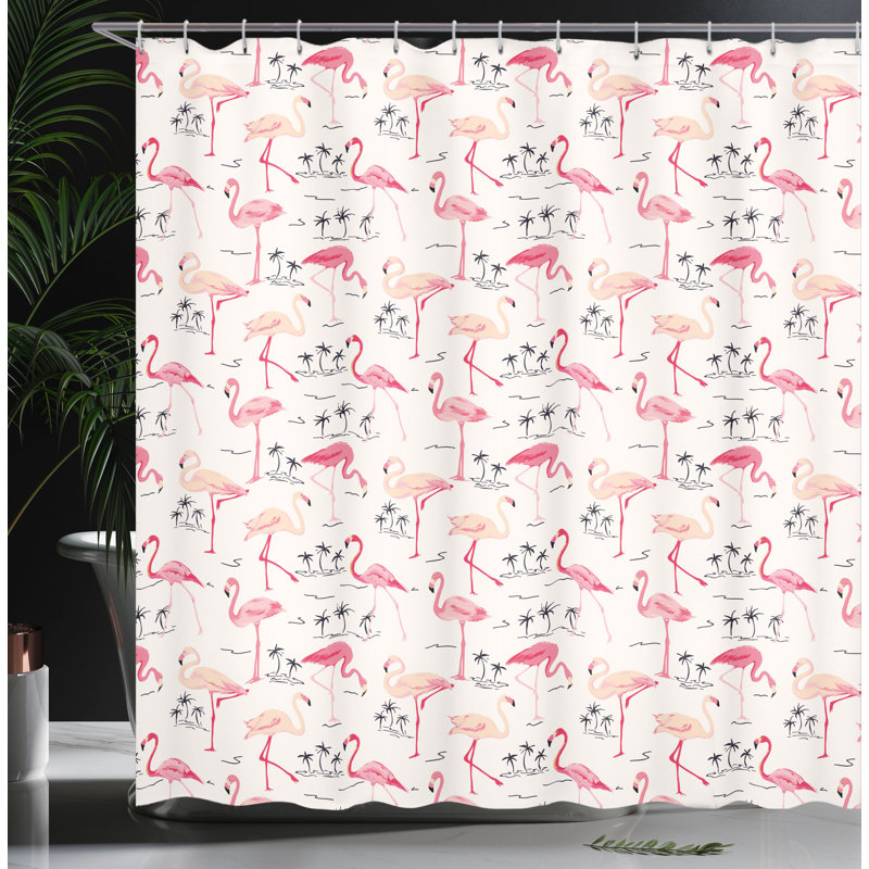 Shower Curtain with Hooks Included, 70" H x 69" W