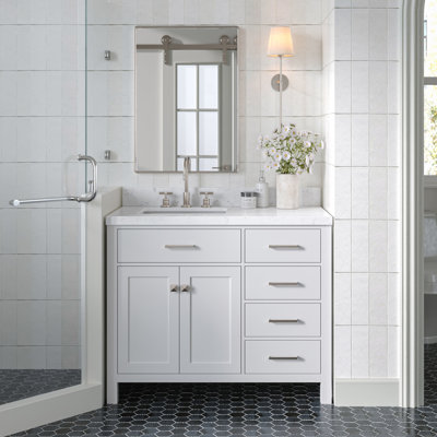 Macnair Single Sink Bathroom Vanity with Carrara White Quartz