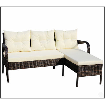 Outdoor Patio Furniture Sets 2-Piece Conversation Set Wicker Rattan Sectional Sofa For Stylish And Comfortable Outdoor Living