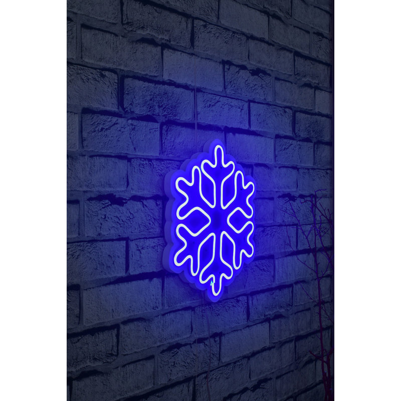 Flexible Blue LED Neon Strip Lights, 11.8 x 10.2 x 0.8 inches | IP67 Waterproof, 12V DC, 240 Lumen - Perfect for Home Decor, Parties & Events | Built-in Wall Hanging System, Energy Efficient, PVC Foam Template