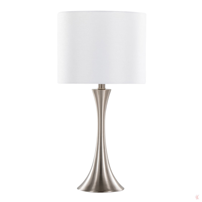 Lampe de table contemporaine en métal brossé 24 "en nickel brossé avec fil métallique argenté Lenuxe de Grandview Gallery - ensemble de 2
