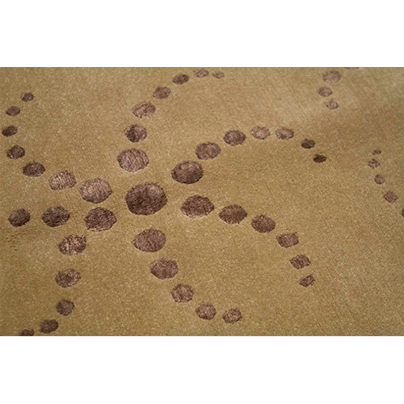 Wool Geometric Area Rug in Gold