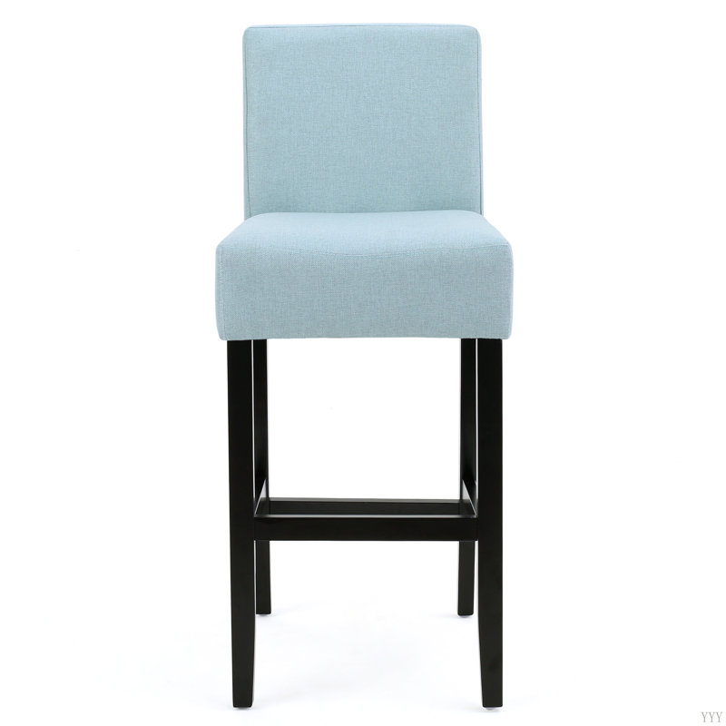 Tabouret 30 "en tissu avec cadre en bois massif (ensemble de 2), Bleu clair