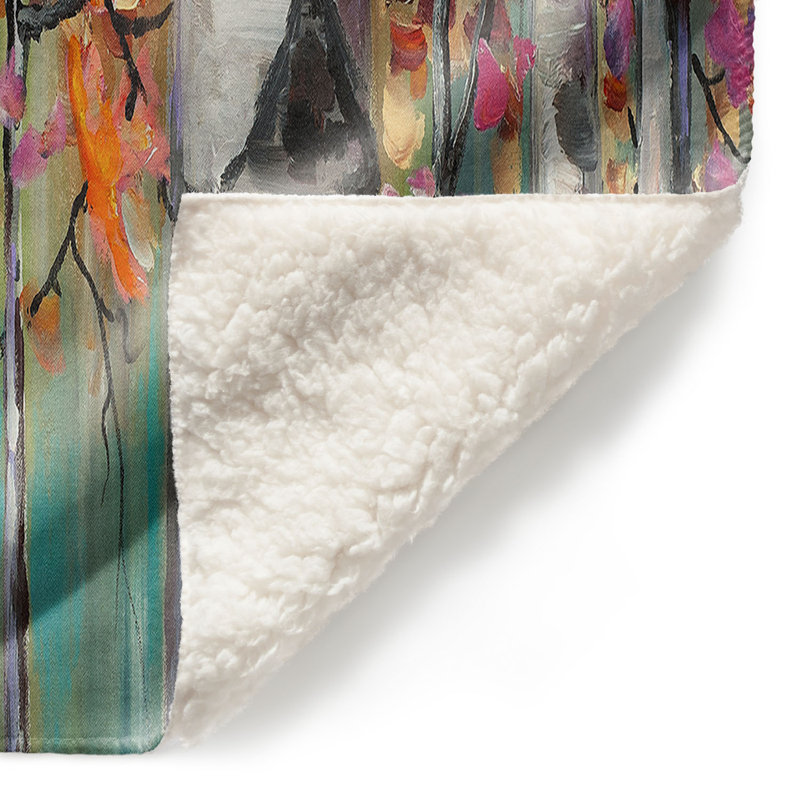 Couverture sherpa doux bouleau tree 1, l 68 po x L 80 po
