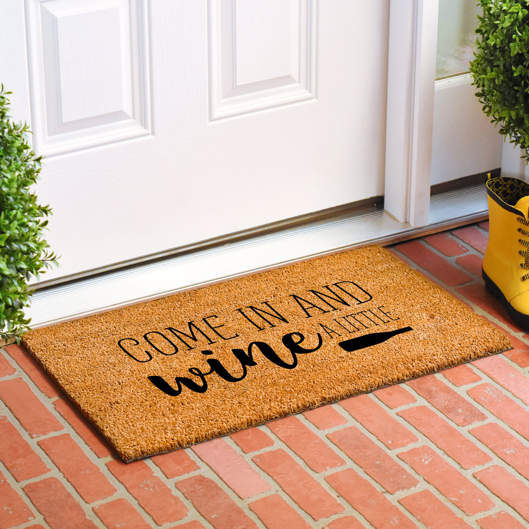 Carnalbanagh Wine a Little Non-Slip Indoor and Outdoor Door Mat Trinx Mat 