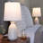 Claudia 20" Contemporary Ceramic Accent Lamp In Off-White Ceramic, Polished Nickel Accents And White Linen Shade From Grandview Gallery  - Set Of 2-1194389226