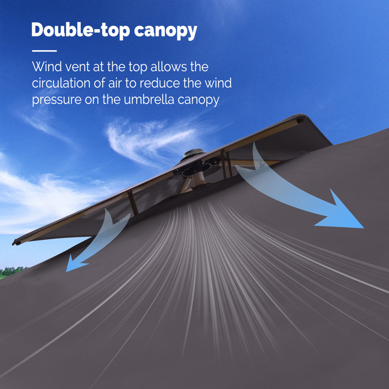 304cm X 365cm Rectangular Cantilever Parasol, Grey