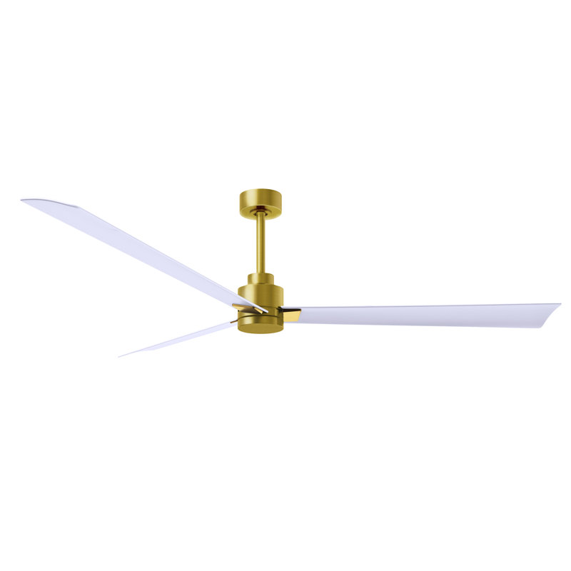 Ventilateur de plafond Alessandra 72, Laiton brossé, Blanc mat