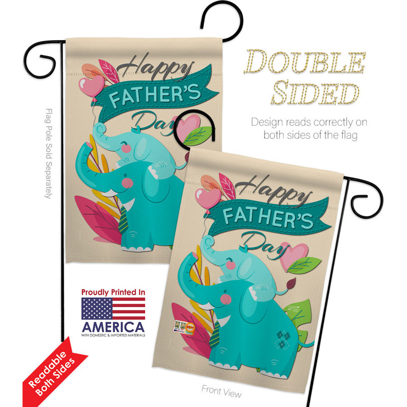 Double Sided 18.5'' H x 13'' W Polyester Father's Day Flag Set