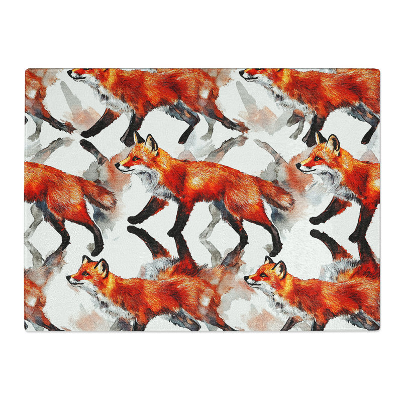 Fox Pattern Vol.1  Glass Chopping Board
