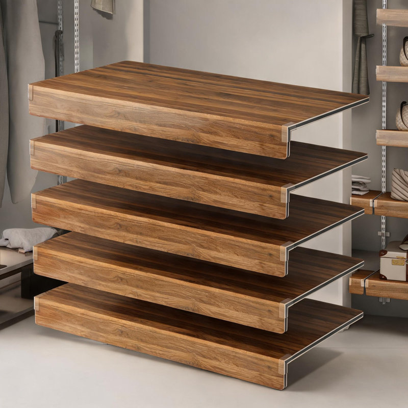 Couvertures en fil de bois en PVC brun ton bois, 36 x 16 pouces, ensemble de 5 pièces pour la décoration de rangement de garde-manger