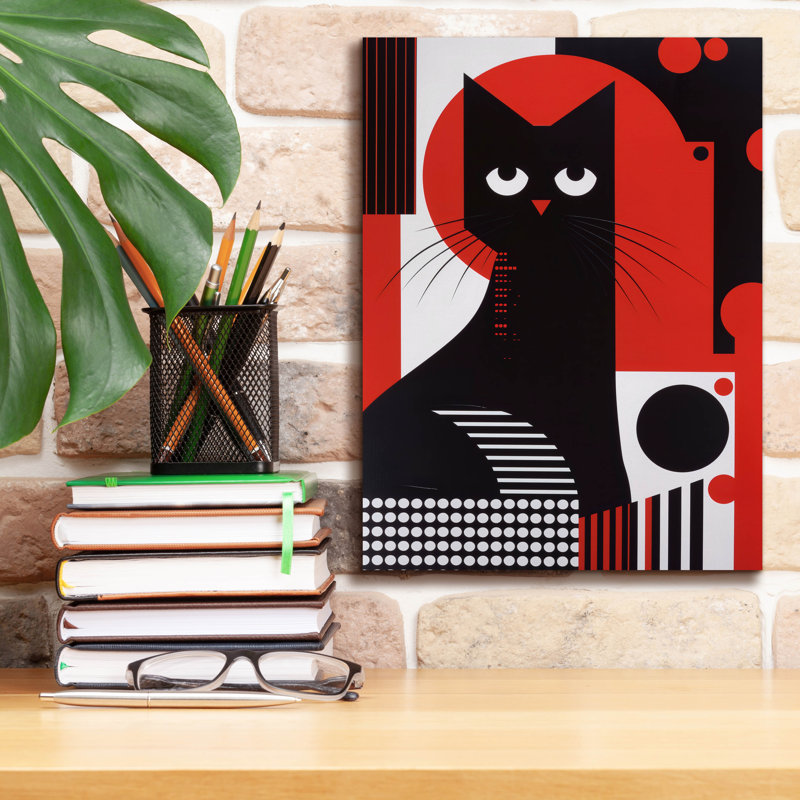 «The Abstract Cat» par Andreas Magnusson, art mural sur toile, H 16 po x l 12 po x P 0,75 po
