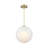 Hallet 60 Watt 1-Light Brushed Gold Globe Pendant Light with Etched Cloud Glass Shade-633755004
