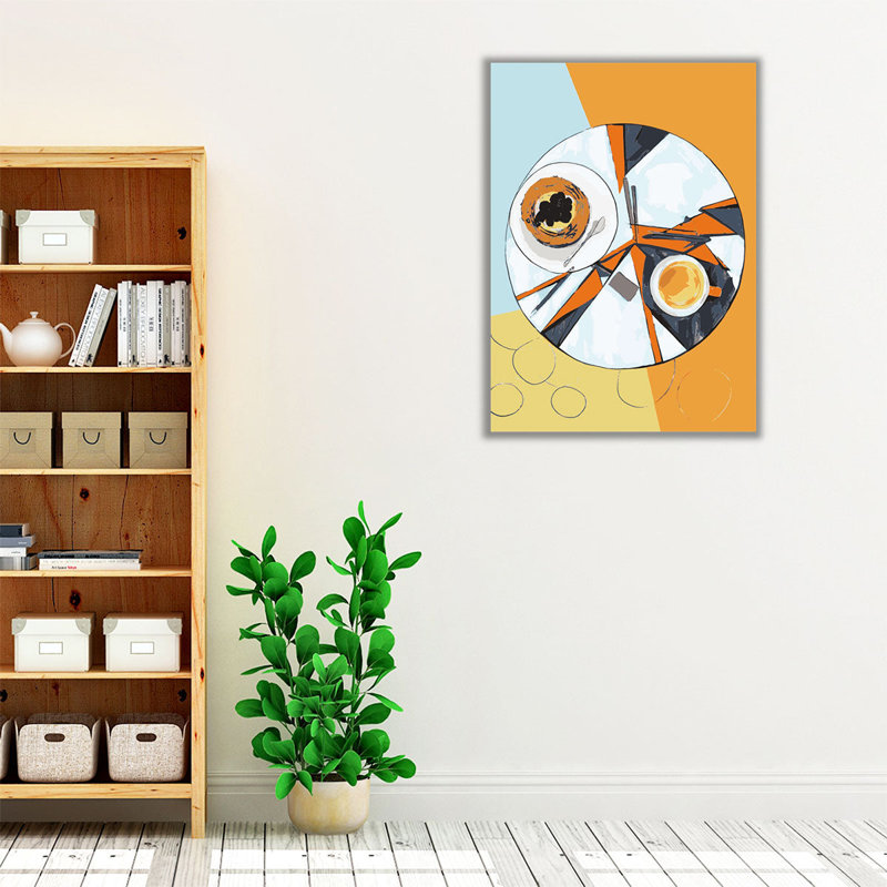 Latte and Cake - reproduction d'art sur toile, H 40 po x l 30 po