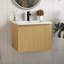 Meuble-lavabo mural 24 po MDF avec plateau en chêne jaune