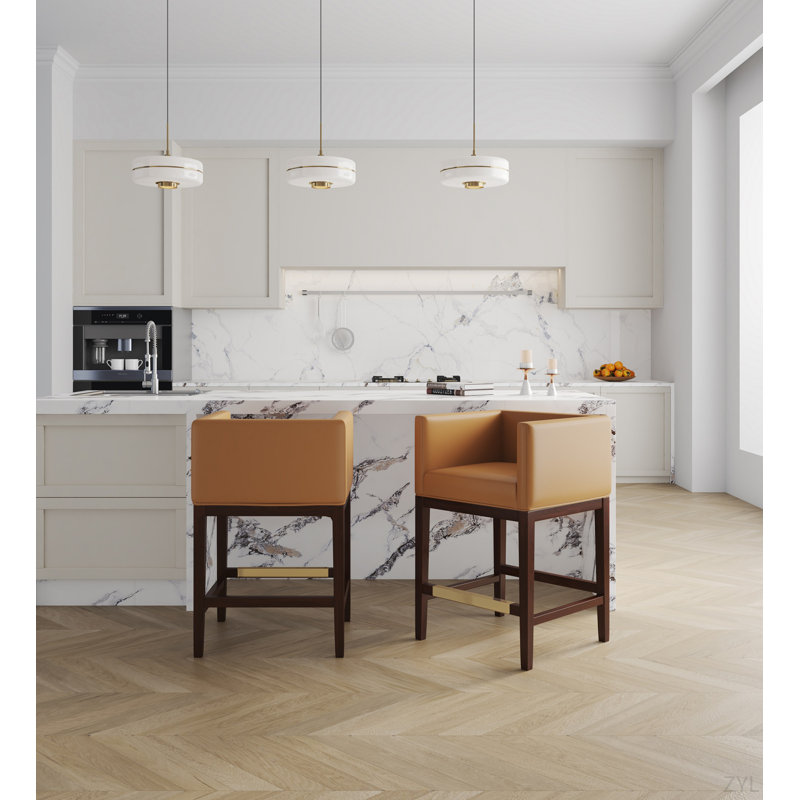 Tabouret de comptoir Kingsley, Chameau