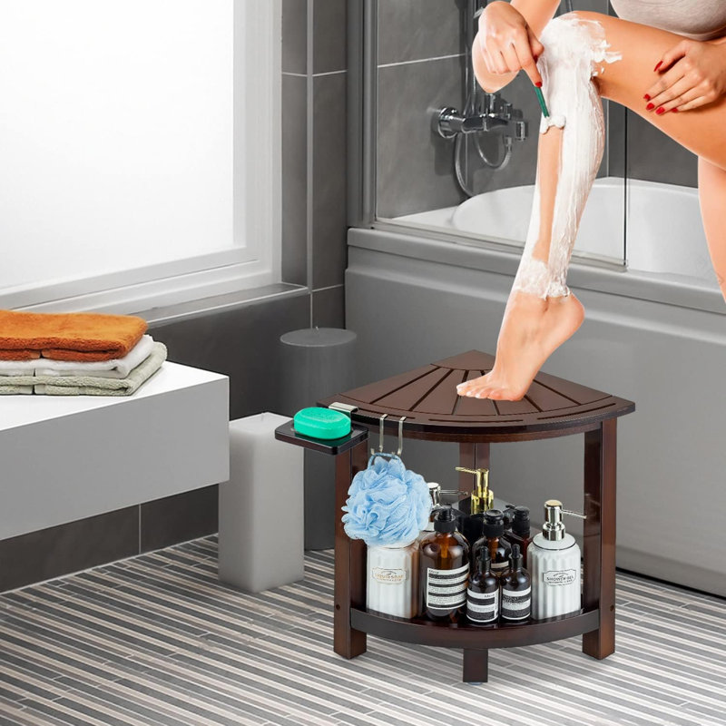 13'' W Bamboo Shower Bench,  Walnut