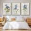 Lin bleu géranium encadré sur toile, ensemble de 3 pièces-97760215-97760216