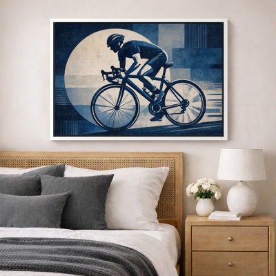 «Cycling Sport Silhouette», photos de salon de bureau, impression sur toile giclée sur toile encadrée