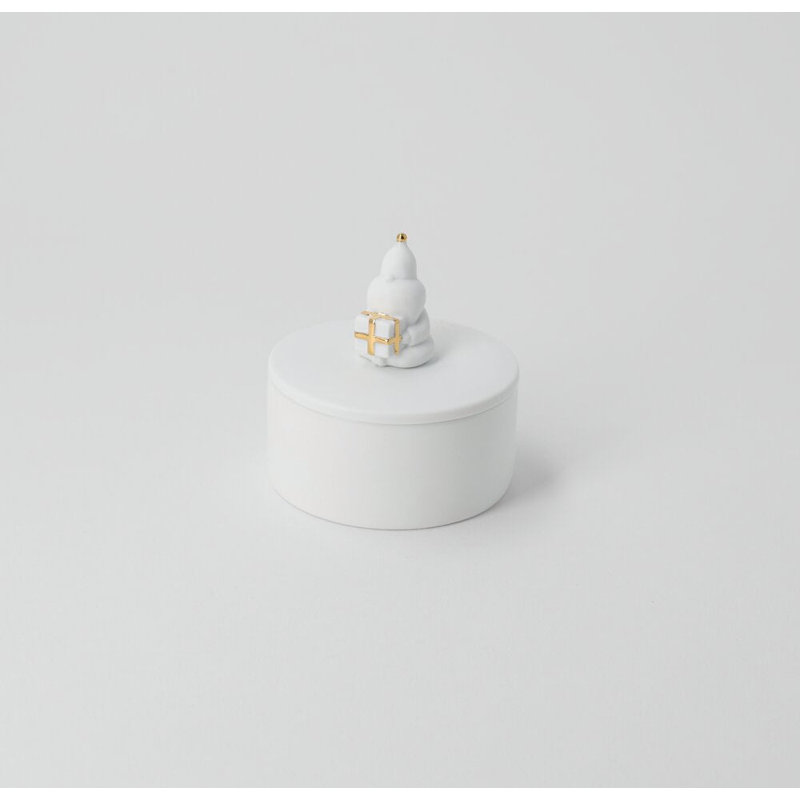 Contenant en porcelaine avec couvercle Santa