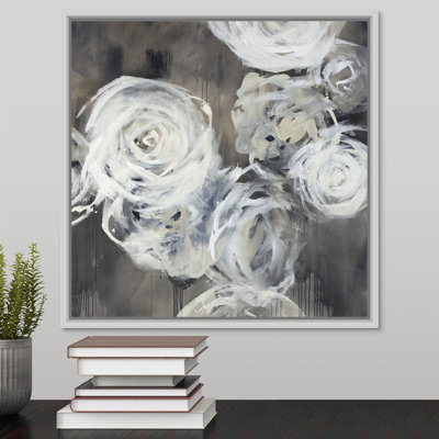 « neuf roses », peinture sur toile