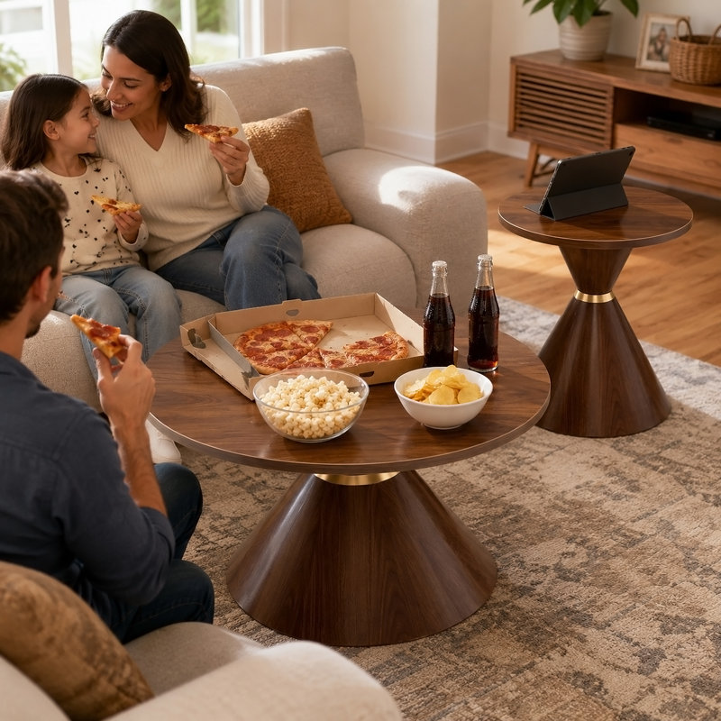 Ensemble de 2 tables basses rondes tendance