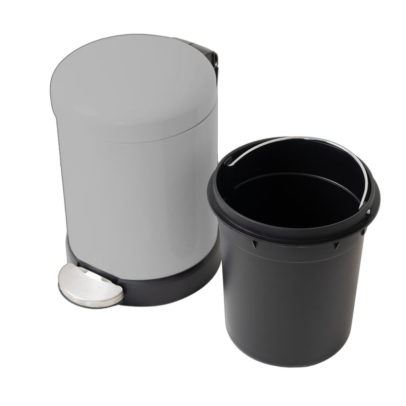 Gossett Steel Step On Waste Bin - 3L, Grey