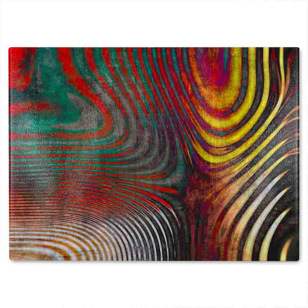 Psychedelic Print Glass Chopping Board
