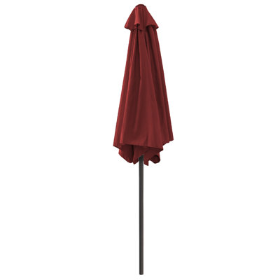 2.5M Round Patio Crank Tilt Umbrella Outdoor Garden Parasol with Base