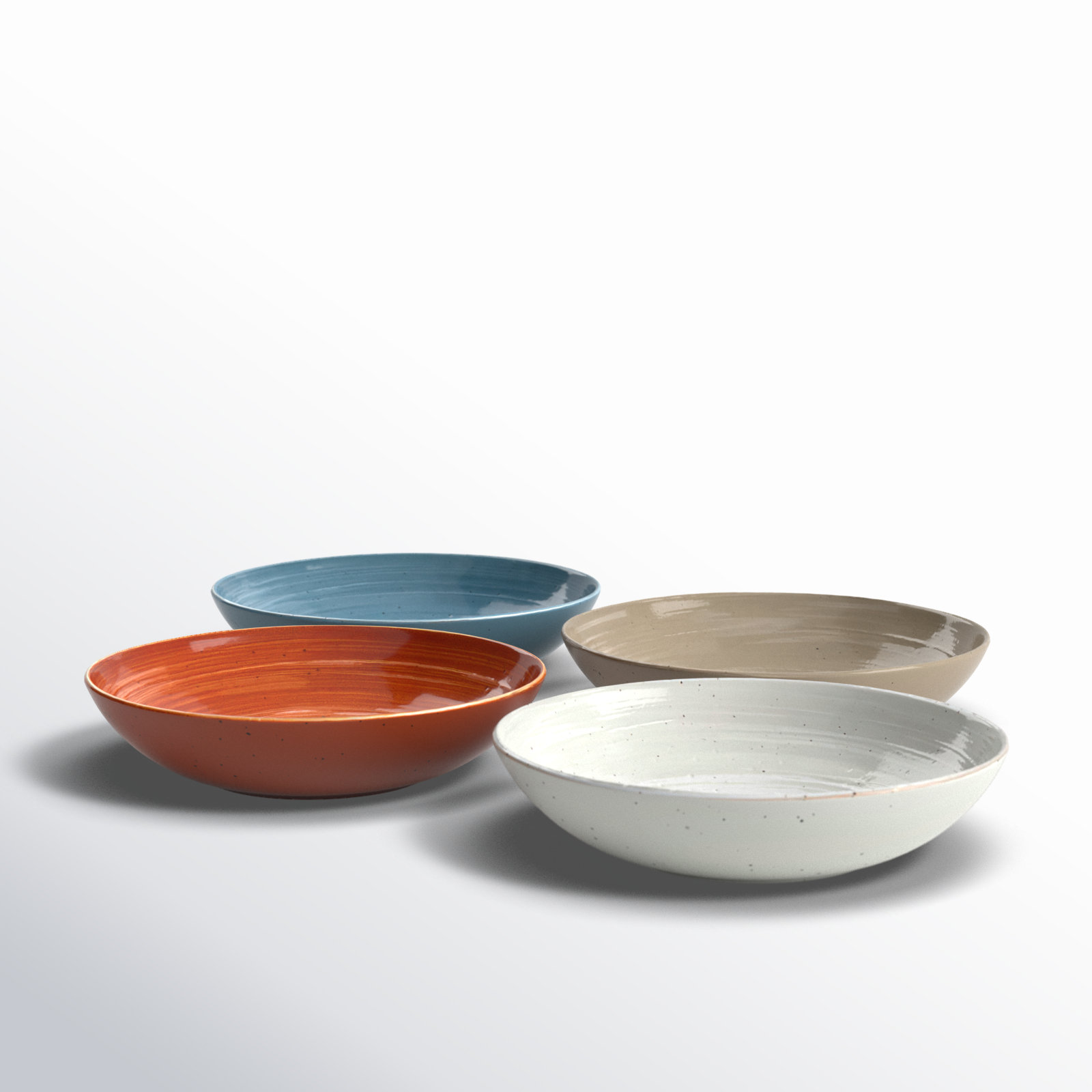 Sango Siterra Painter's Palette Stoneware Pasta Bowls- set of 4