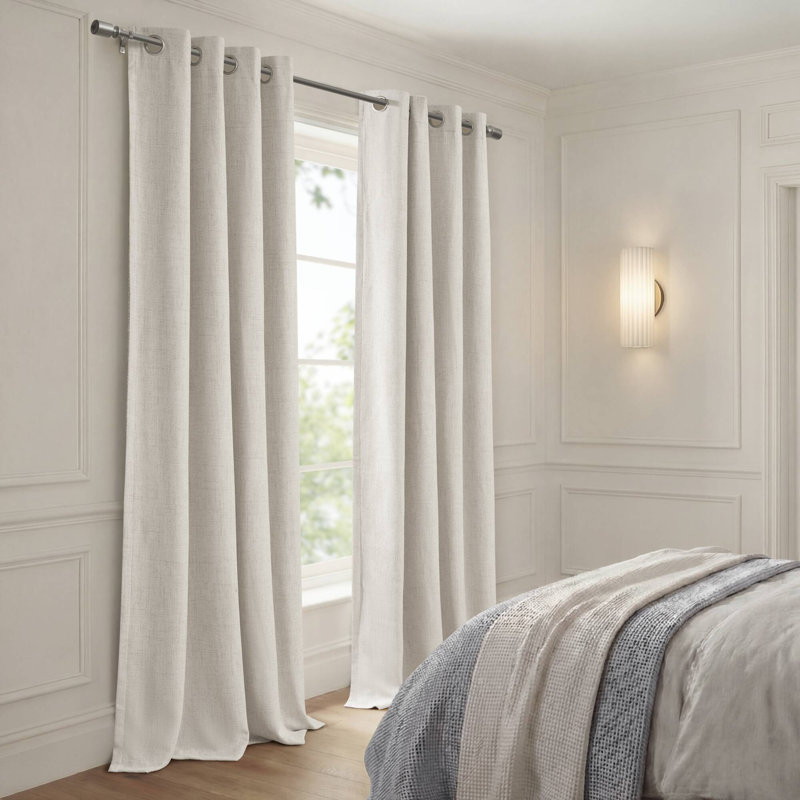 Paire de rideaux en occultant 52 po x 84 po Mira 100% polyester blanc Mira, Blanc