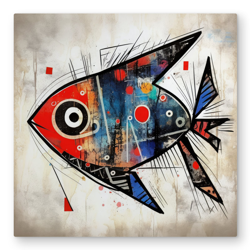Fish Gaze - Abstract Pattern Metal Print for Home Decor