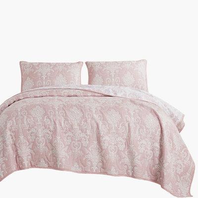 Elegant Pink Matelasse Polycotton Bedspread Set,King