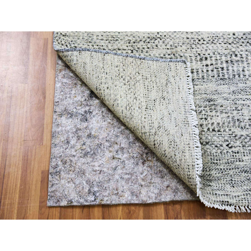 Tapis de couloir gris en laine nouée à la main 2 pi 6 po x 20 pi 5 po XL 83020A98DC254FF9A72598352804A2FE