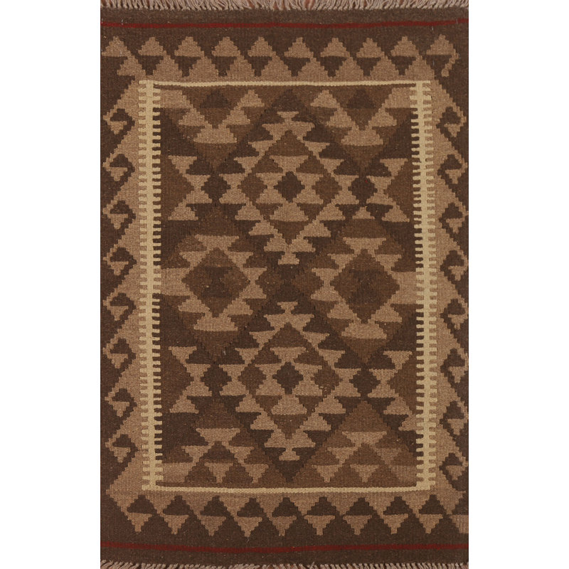 Brown Kilim Oriental Area Rug 3x4