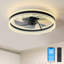 20" Smart Silent Ceiling Fan With Light – Crystal Flush Mount LED Fan Lamp With Hidden Blades And Natural Airflow System, Designed For Bedroom, Kids' Room And Study