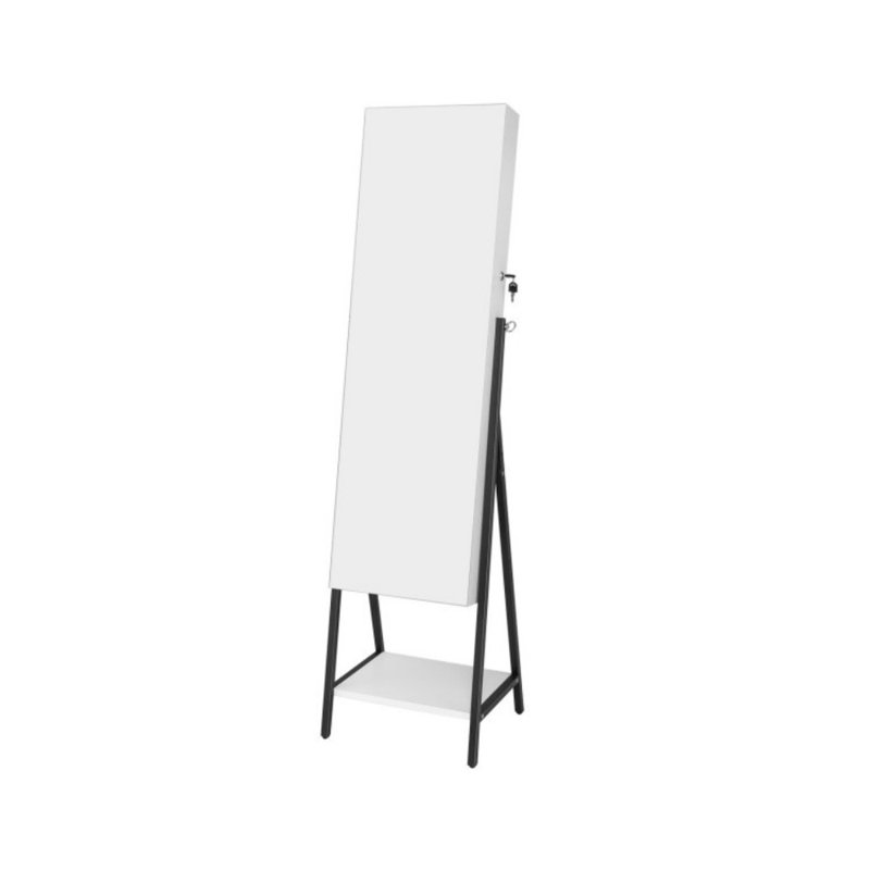 Armoire à bijoux autoportante avec miroir pleine longueur