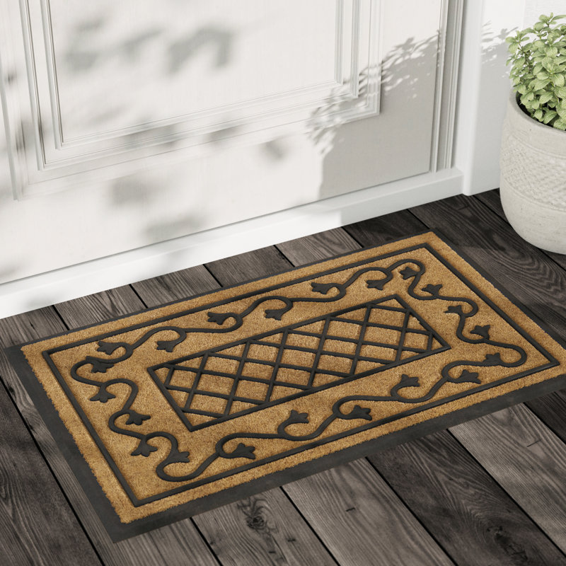 Écran de feuille et treillis 30 po x 18 po tapis pour porte d’extérieur Sansa