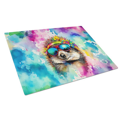 Hippie Animal Hedgehog Glass Cutting Board