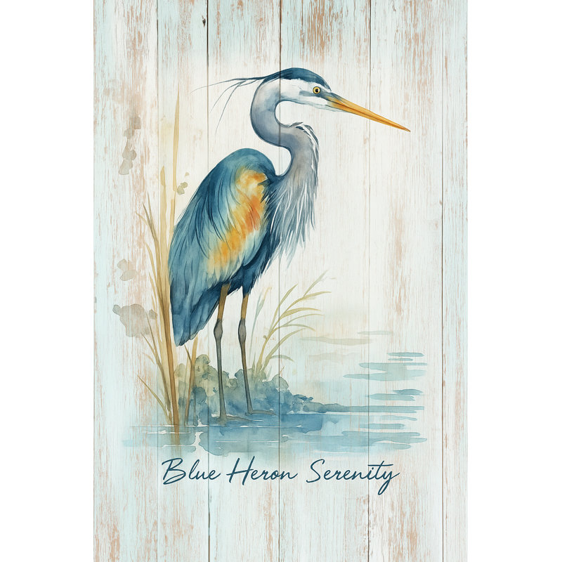 «Blue Heron Serenity II», art mural sur toile