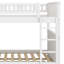 Wood Bunk Bed With Trundle, Guardrails-2100898198