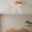 Ventilateur de plafond rond 22 po à DEL avec abat-jour ciel étoilé (rose)
